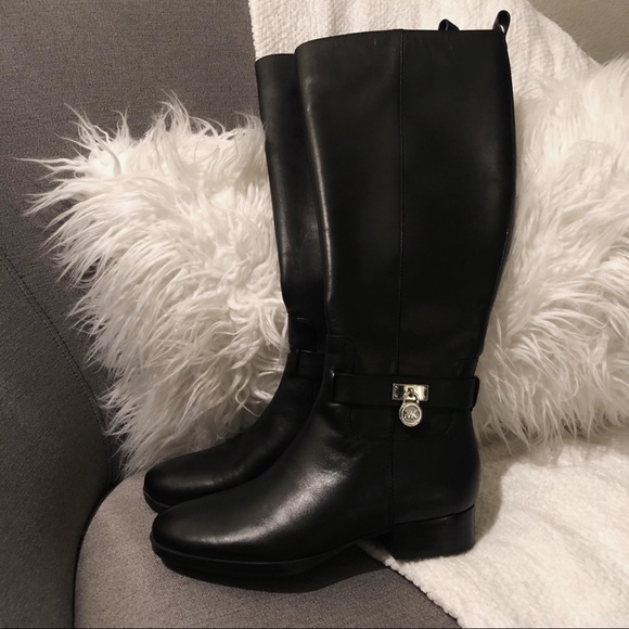 ✨ NEW Michael Kors Ryan Hamilton Logo Riding Boots - Picture 5 of 8